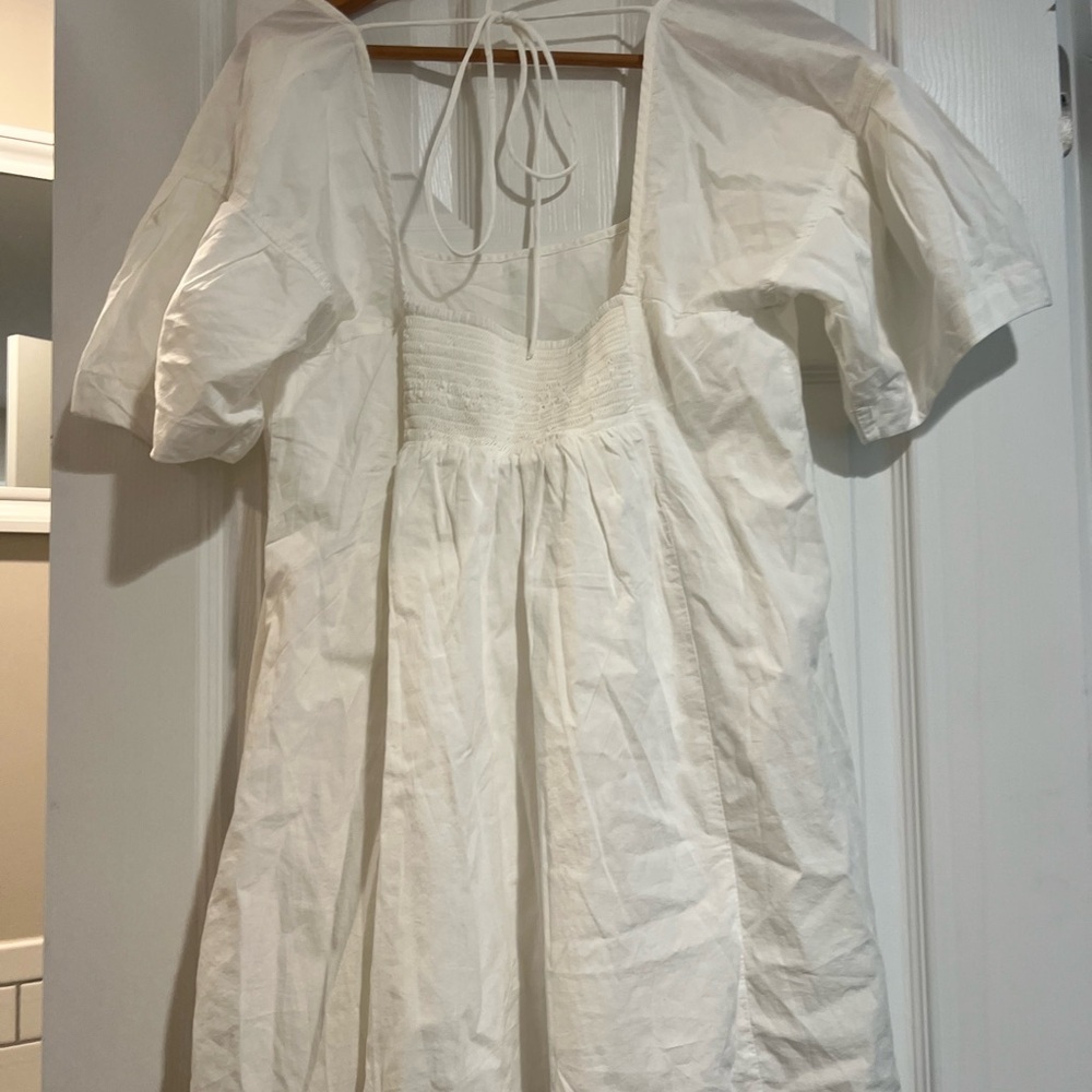 Free People White Puff Sleeve Mini Dress - Picture 11 of 11